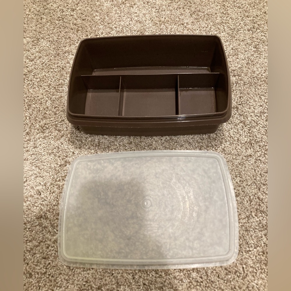 Vintage tupperware tuppercraft money snack container stow n go storage box lid